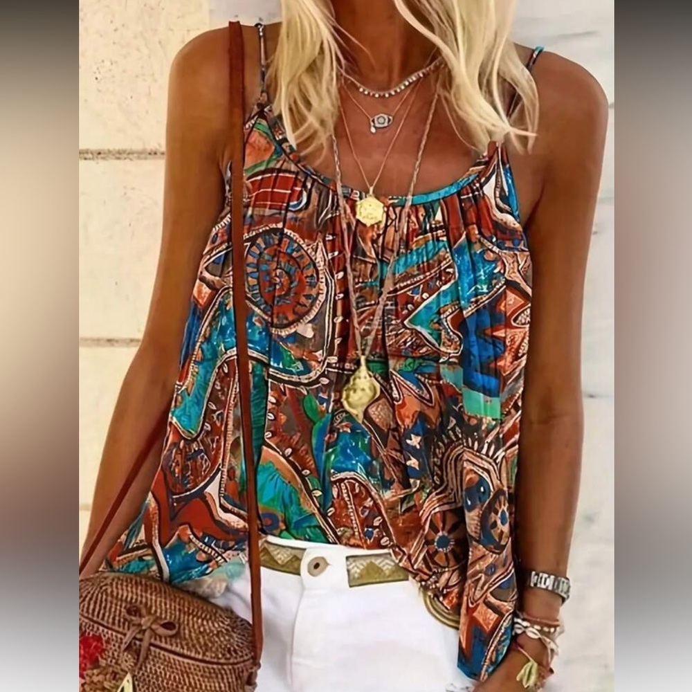 Bohemian Multicolor Sleeveless Top